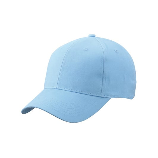 błękitna czapka reklamowa z logo