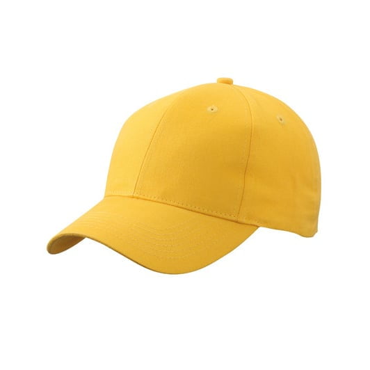 żółta czapka reklamowa z logo