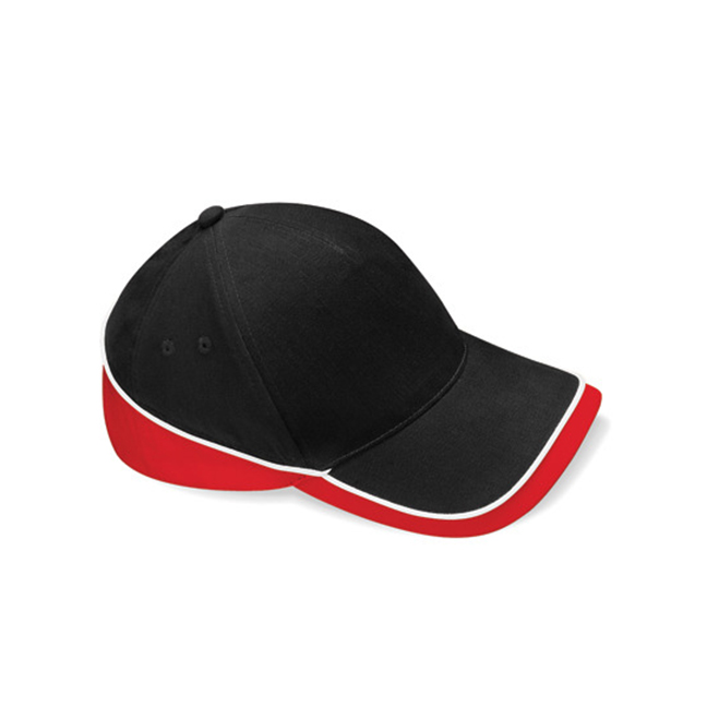 Black/Classic Red/White - Kontrastowa czapka Teamwear Competition