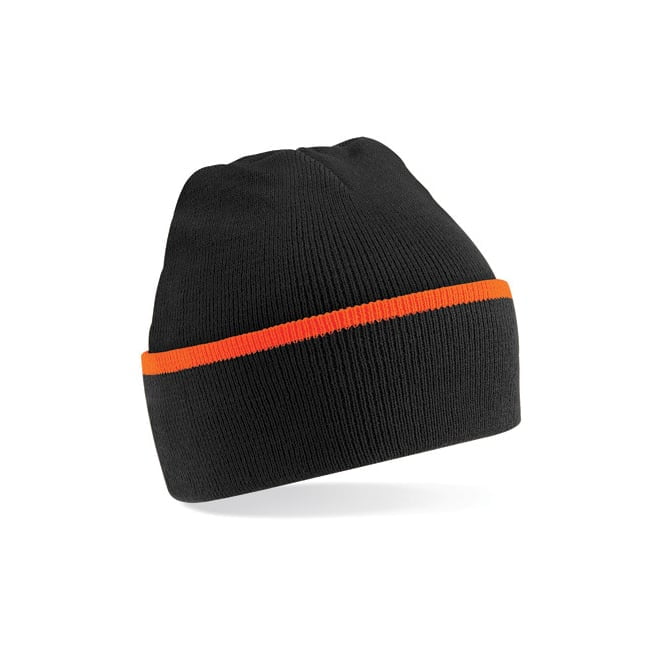 Black/Orange - Czapka zimowa Teamwear