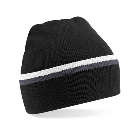 Black/Graphite Grey/White - Kontrastowa czapka zimowa