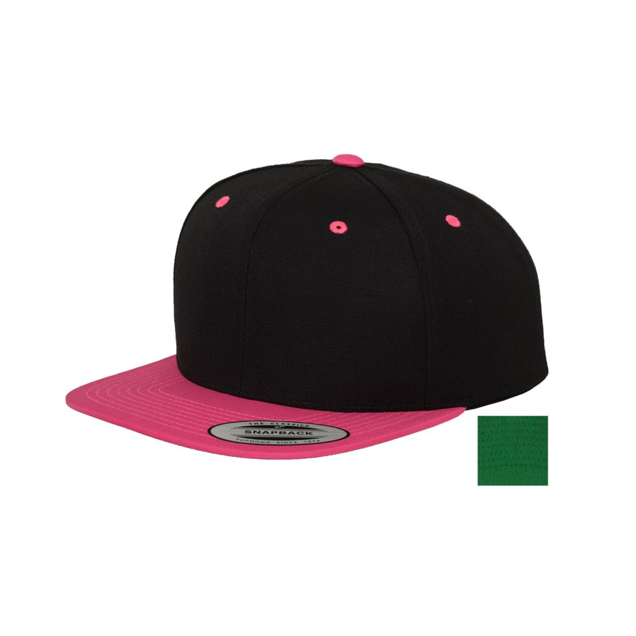 czarno-różowy snapback flexfit z haftem