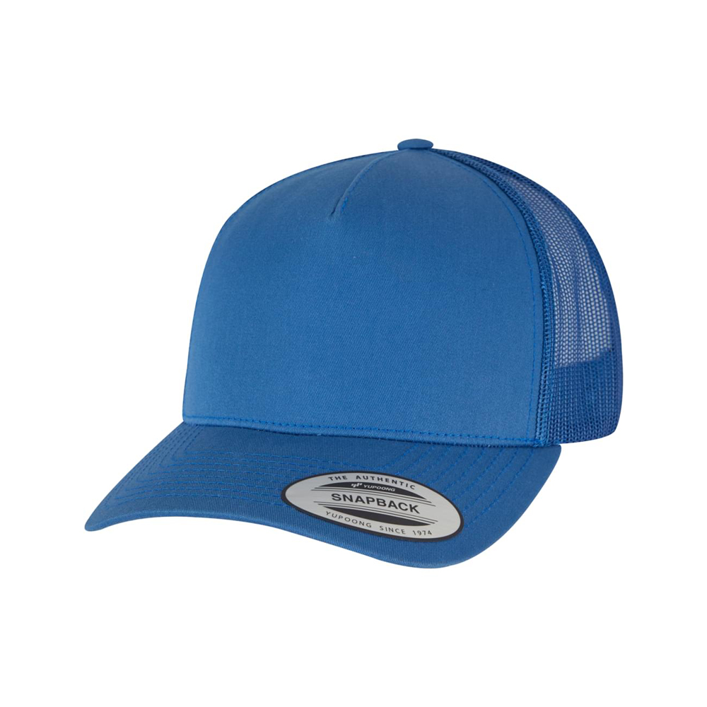 dark cobalt/lobl Flexfit 5-Panel Retro Trucker Cap - 6506 - raven