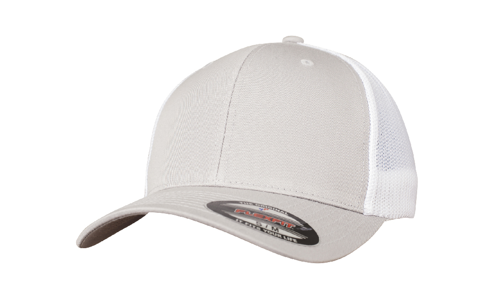 Silver/White - Czapka dwukolorowa Trucker Mesh