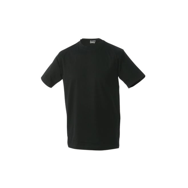 Czarna męska koszula z własnym drukiem firmowym Round t-medium James & Nicholson JN001