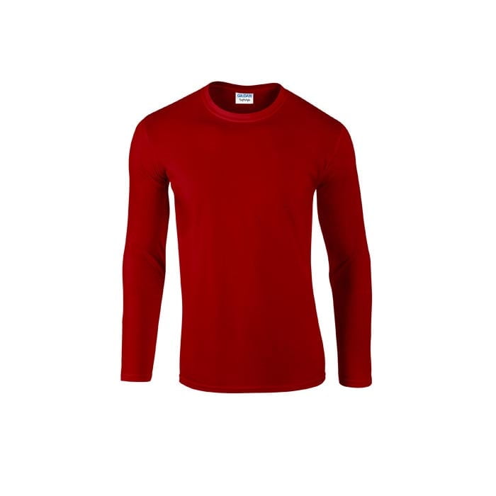 Czerwona koszulka z długim rękawem Gildan Softstyle 64400