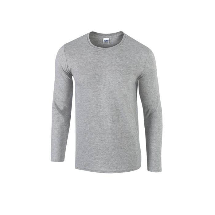 Grey longsleeve tee Gildan Softstyle 64400
