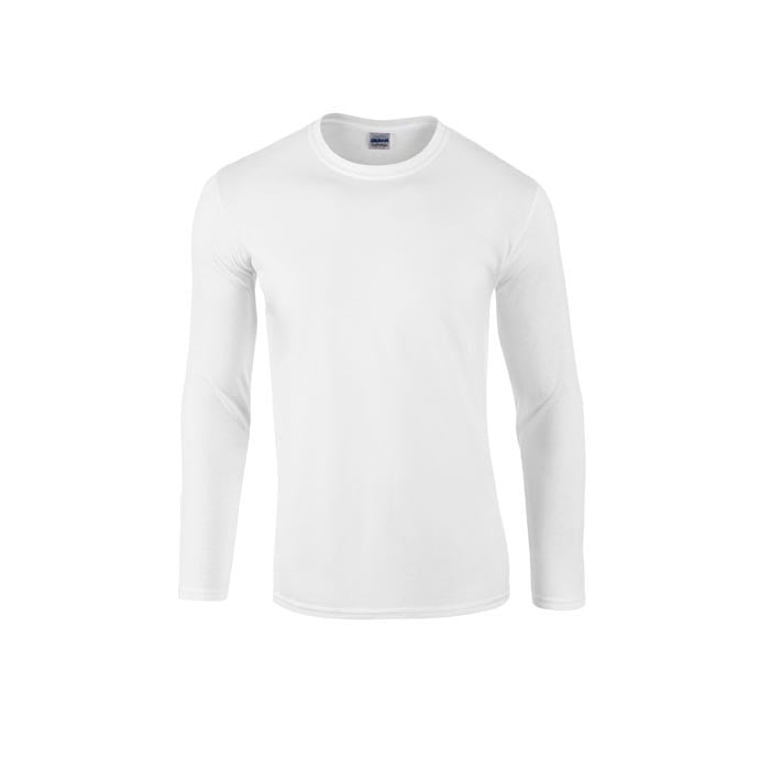 White longsleeve tee Gildan Softstyle 64400