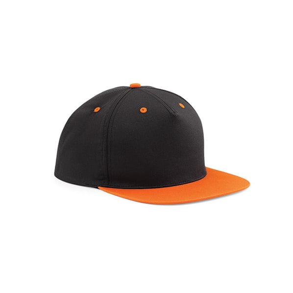 czarno-pomarańczowa czapka reklamowa z haftem