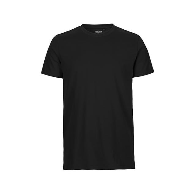 Black - Męski T-Shirt w serek Fairtrade