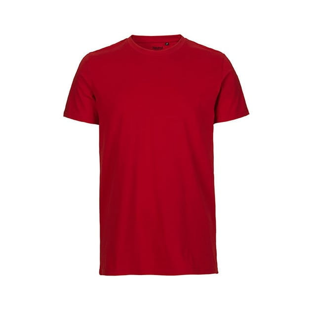 Red - Męski T-Shirt w serek Fairtrade