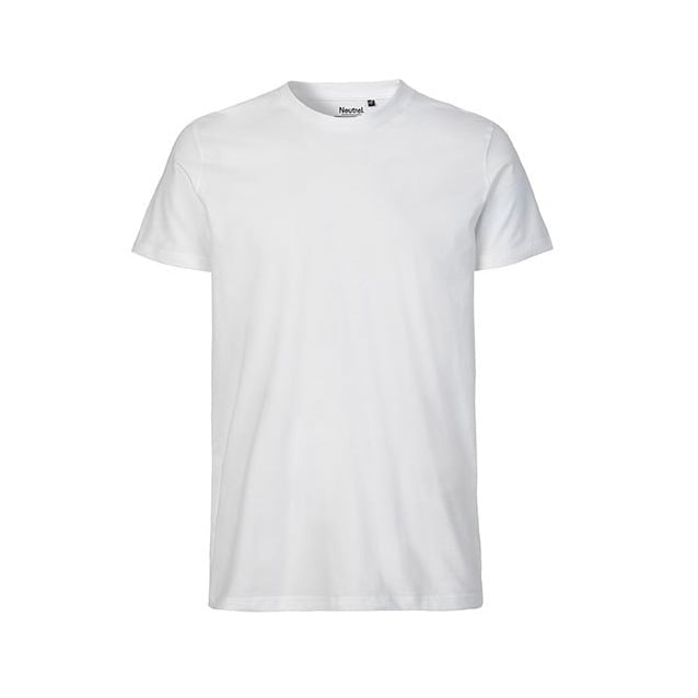White - Męski T-Shirt w serek Fairtrade