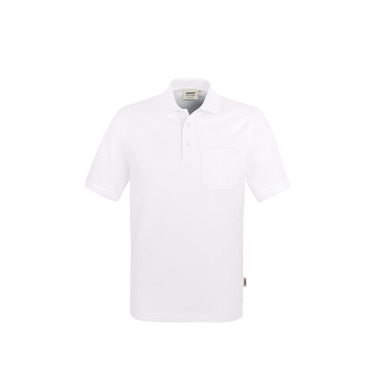 White - Koszulka polo Top z kieszonką 802