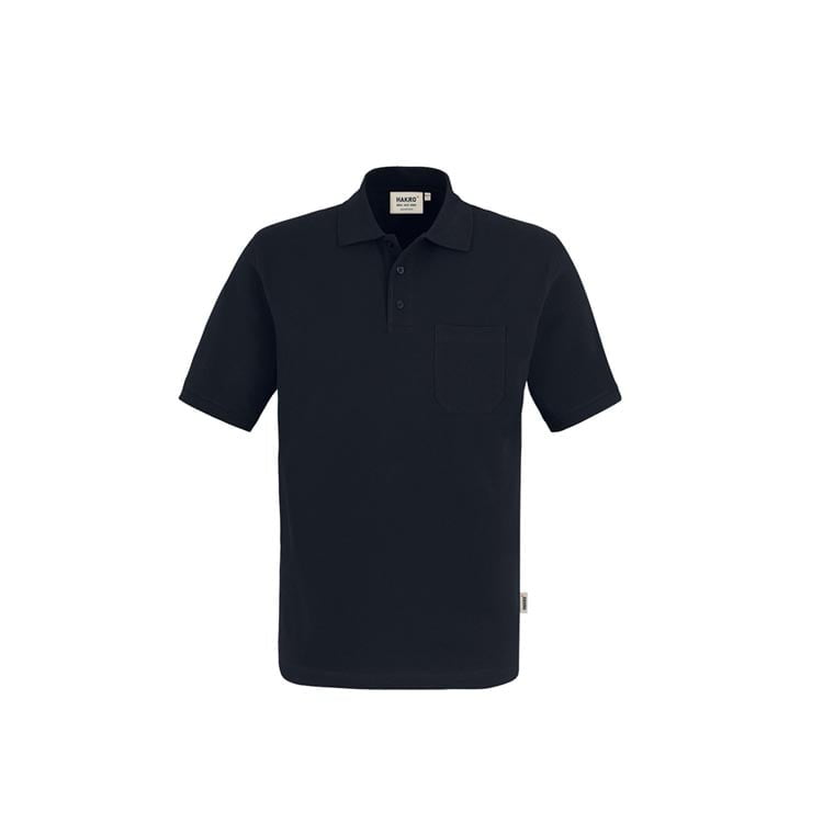 Black - Koszulka polo Top z kieszonką 802