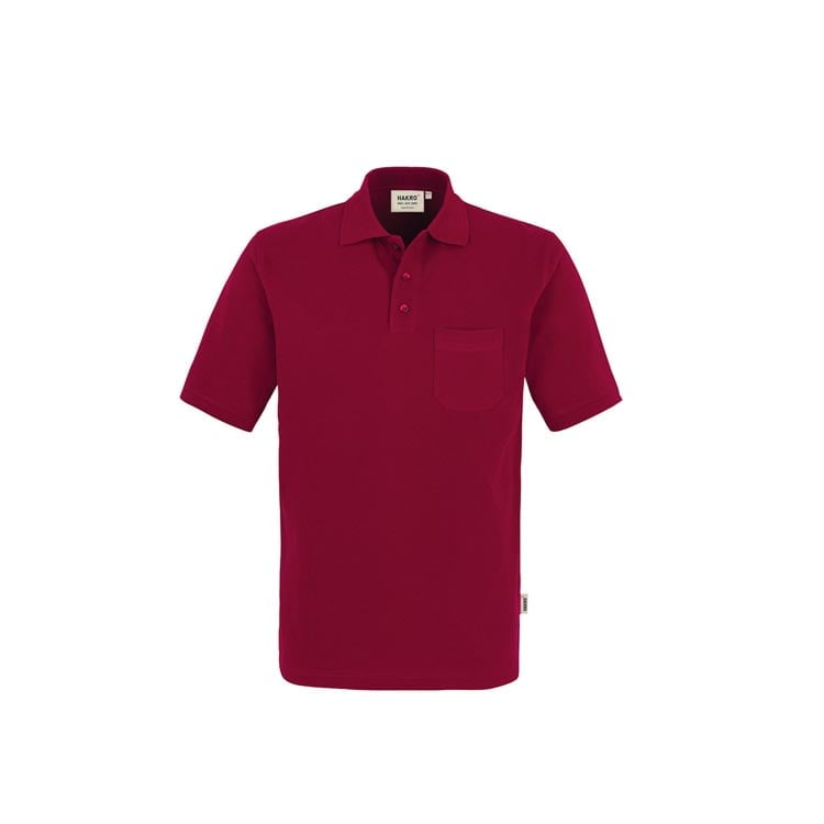 Burgundy - Koszulka polo Top z kieszonką 802