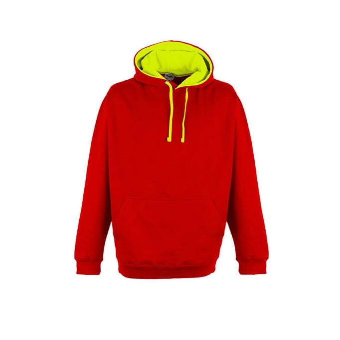 Fire Red/Electric Yellow - Bluza z kapturem Superbright