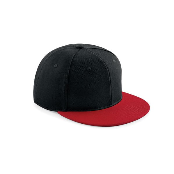 schwarz-rot snapback mit kontrast schirm