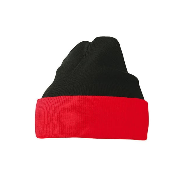 Black/Red - Czapka zimowa Knitted