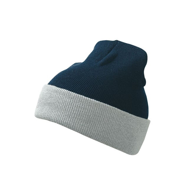 Navy/Grey - Czapka zimowa Knitted