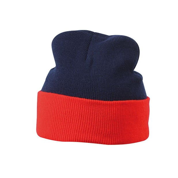 Navy/Red - Czapka zimowa Knitted