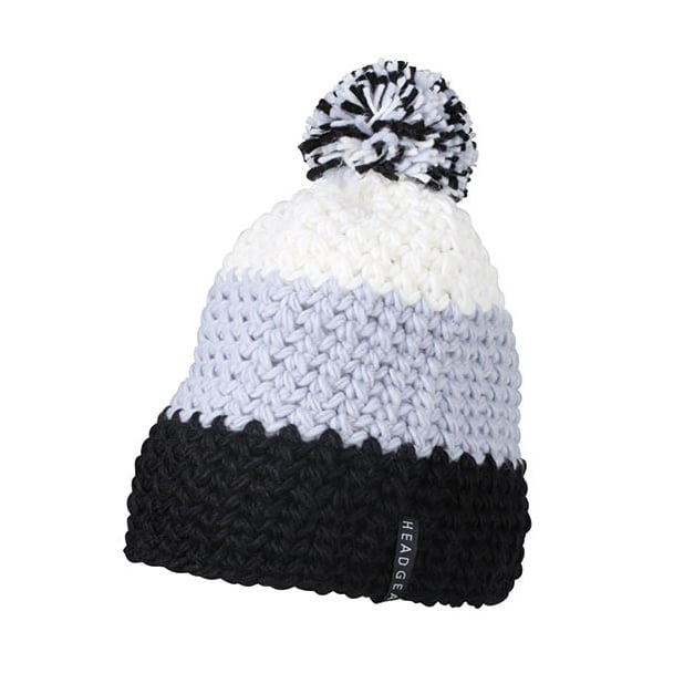 Black/Silver/White - Czapka zimowa Crocheted