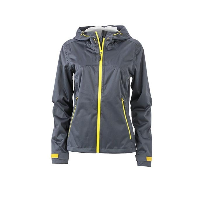 Iron Grey/Yellow - Damska kurtka softshell Outdoor