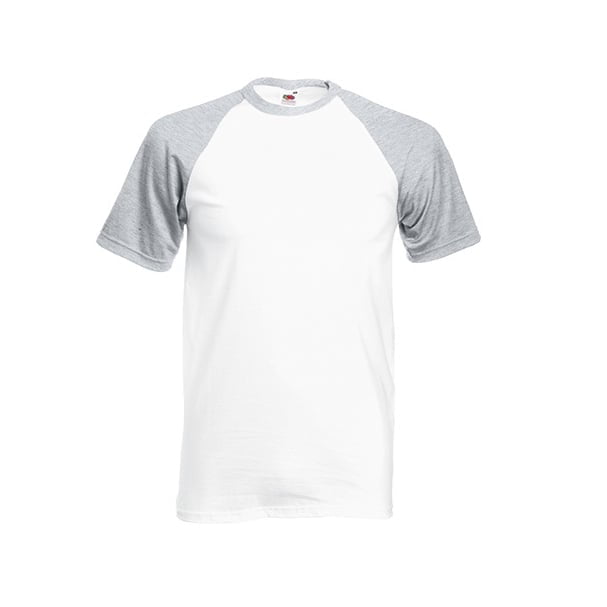 Biały t-shirt z szarymi kontrastowymi wstawkami Fruit of the Loom 61-026-0