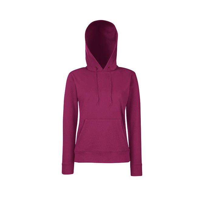 Burgundy - Klasyczna bluza z kapturem Lady-Fit