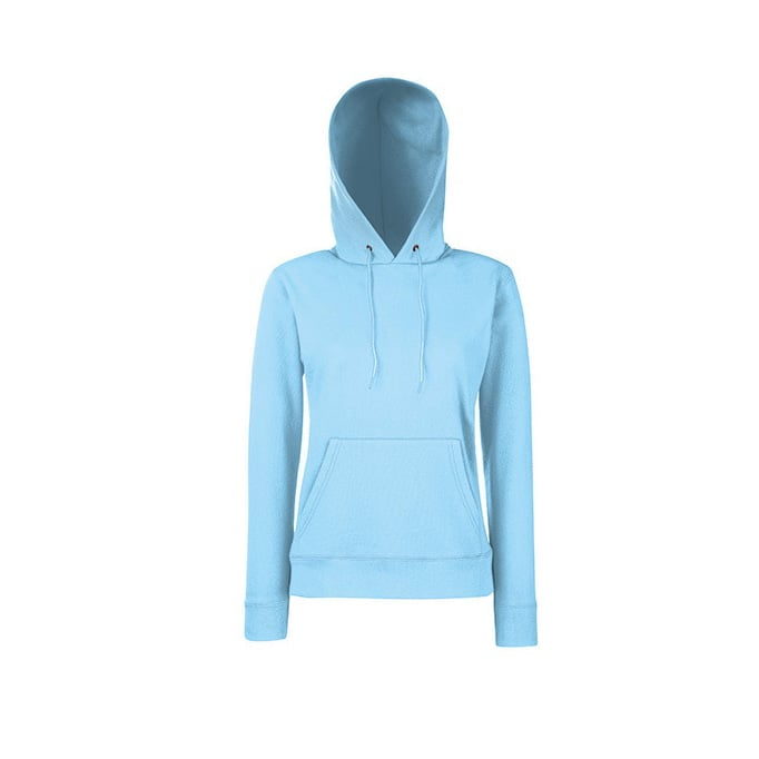 Sky Blue - Klasyczna bluza z kapturem Lady-Fit