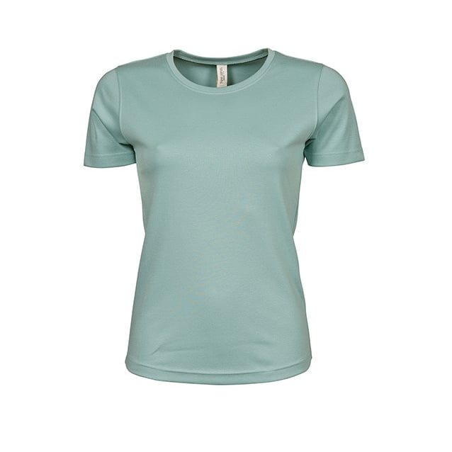 Zielonkawa koszulka damska z bawełny organicznej Tee Jays Interlock Tee 580