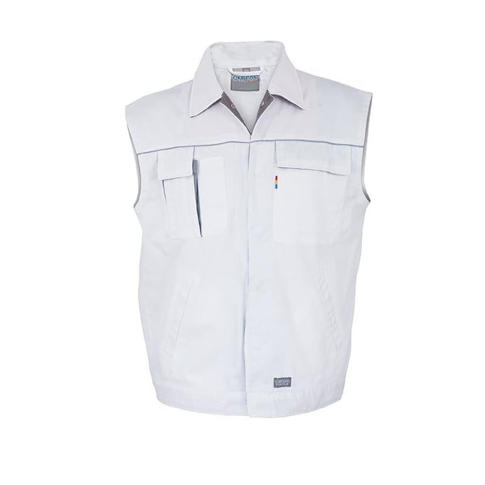 White - Contrast Work Vest