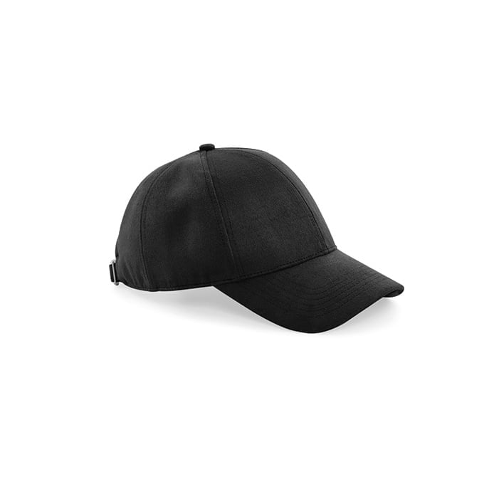 czarna czapka zamszowa z haftem