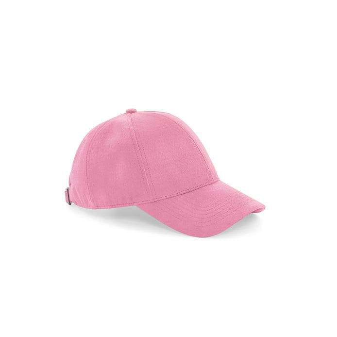 różowa czapka zamszowa z haftem