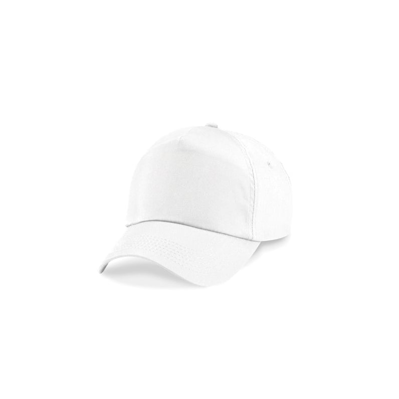 biała czapka 5-panelowa Beechfield