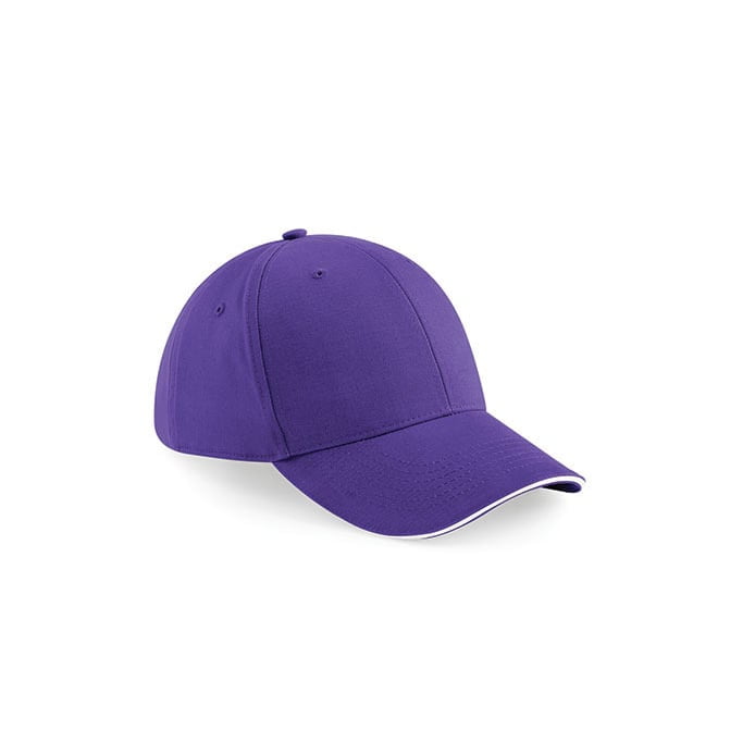 fioletowo-biała 6-panelowa czapka beechfield