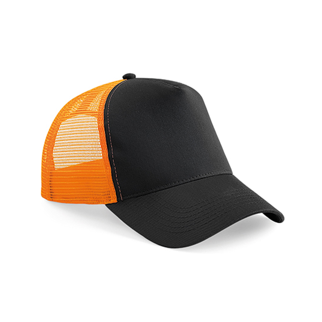 Black/Orange - Czapka Trucker Snapback