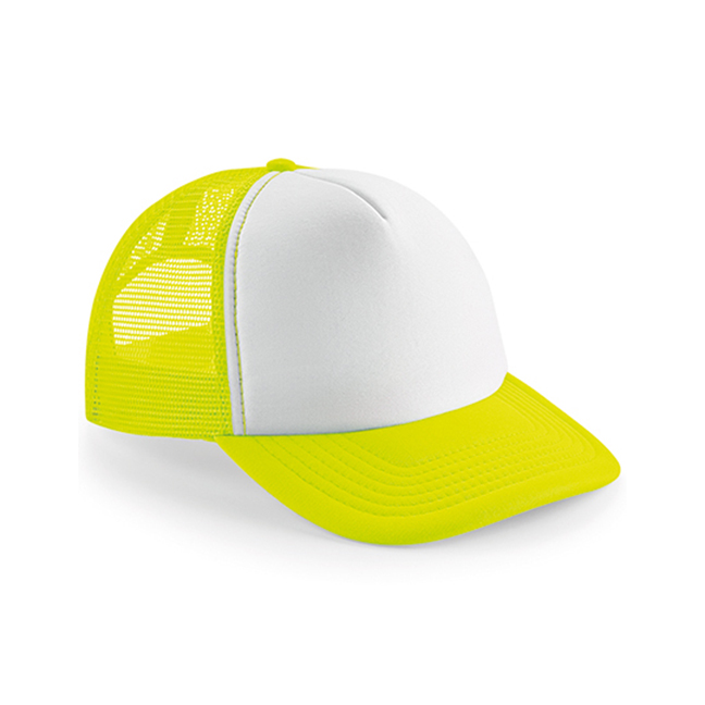 Fluorescent Yellow/White - Czapka Trucker Snapback Vintage