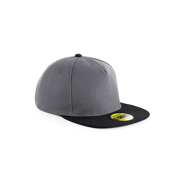 grau-schwarz snapback beechfield bestickt