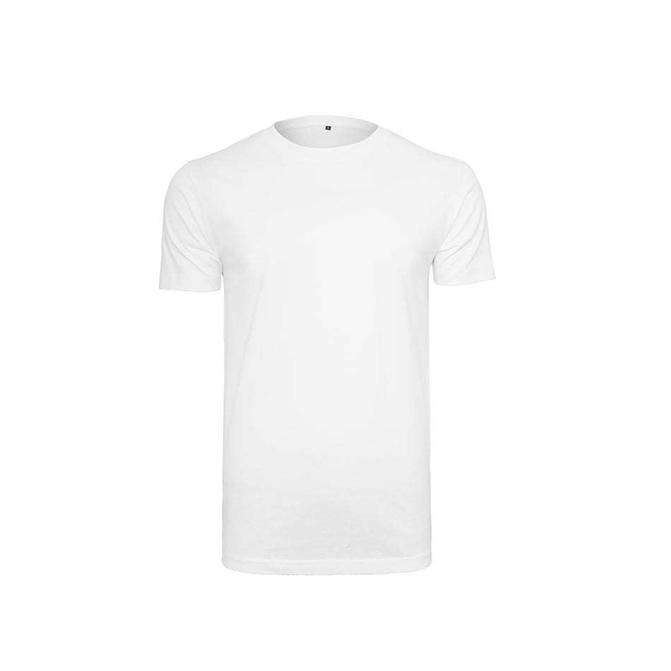 Męska biała koszulka z własnym drukiem firmy Build Your Brand Round Neck BY004