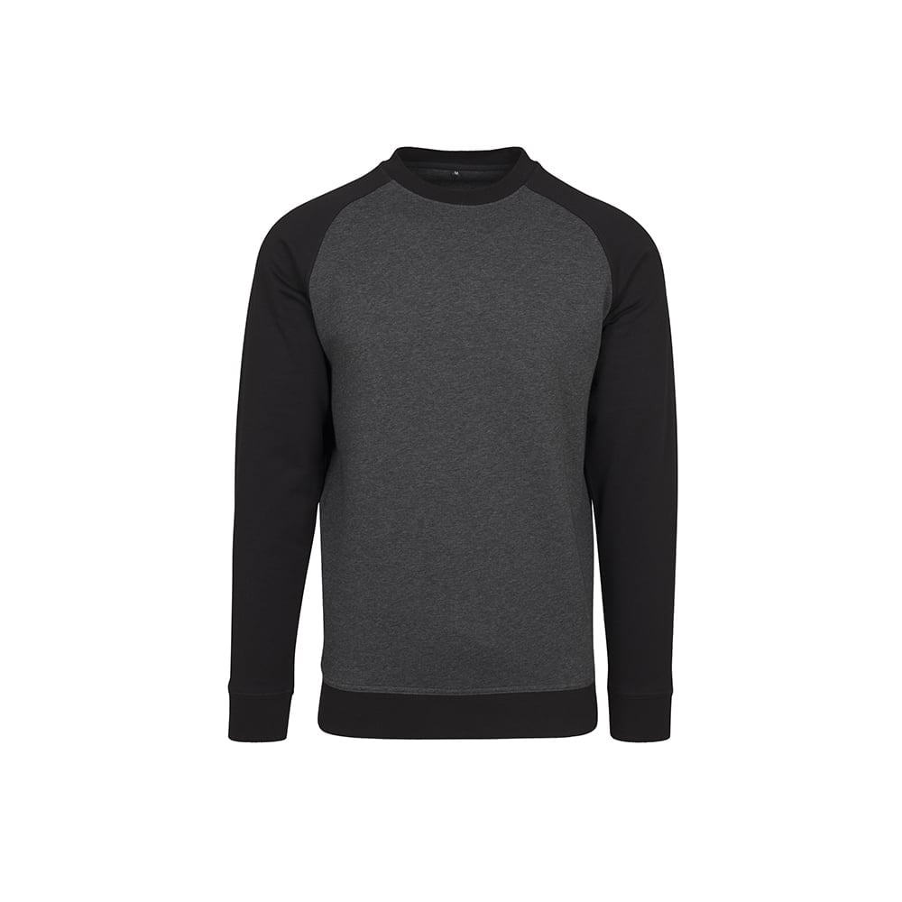 Charcoal/Black - Bluza Crewneck Raglan 076