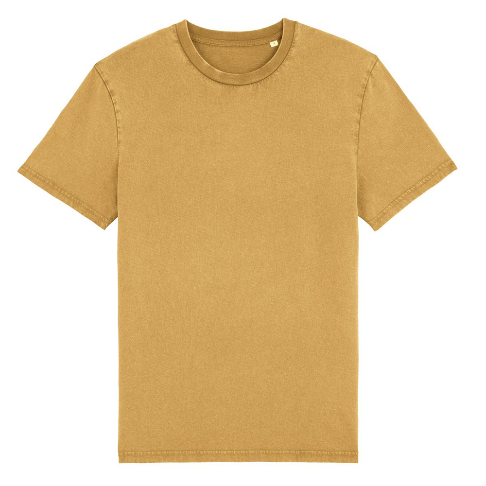 Żółty t-shirt z bawełny organicznej o spranym wyglądzie Creator Vintage RAVEN