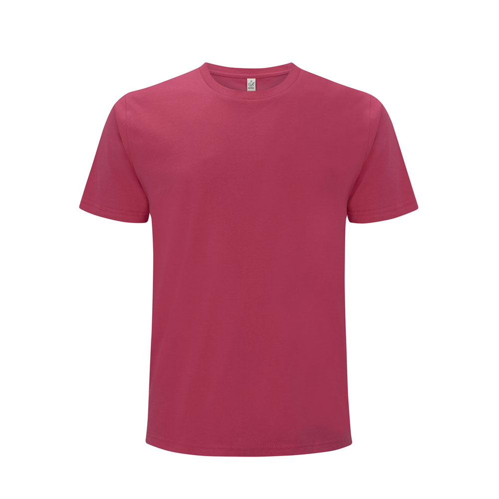 Fuksjowy organiczny t-shirt unisex Continental EP01 - własne hafty na koszulkach