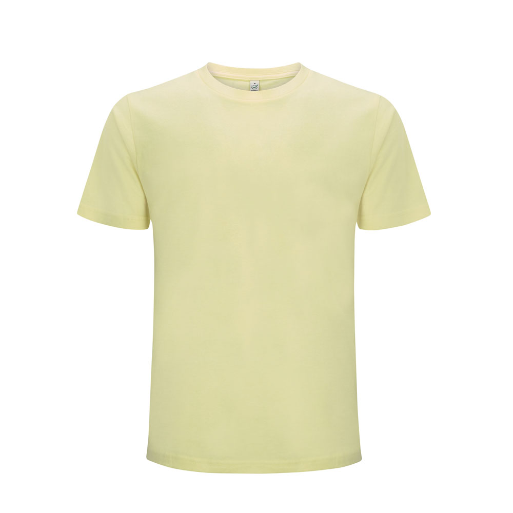 Jasnożółty organiczny t-shirt unisex Continental EP01 - własne hafty na koszulkach