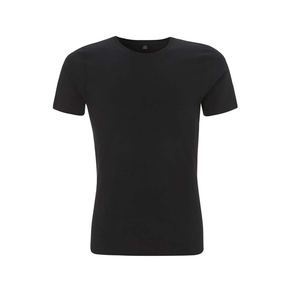Czarny męski dopasowany t-shirt z własnym haftem lub drukiem - T-shirt slim fit EP03