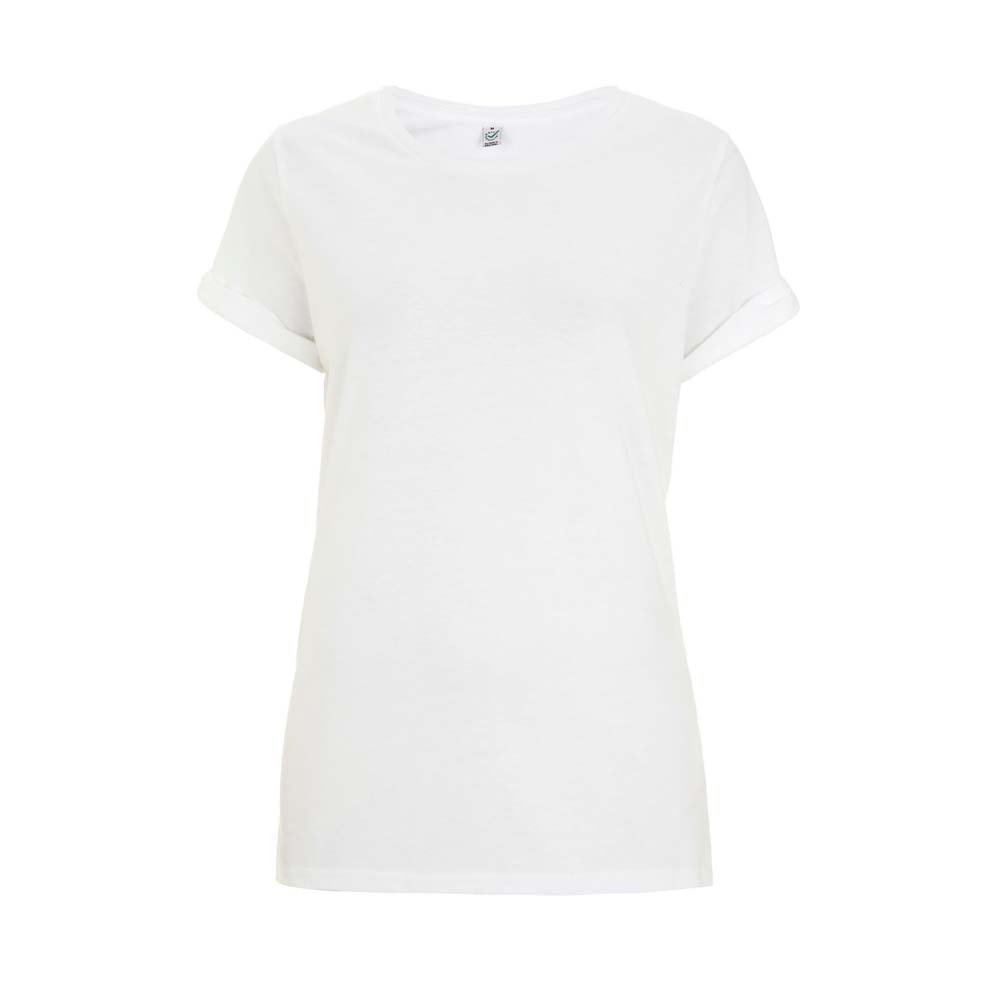 Damski biały t-shirt z podwijanymi rękawami Continental EP12