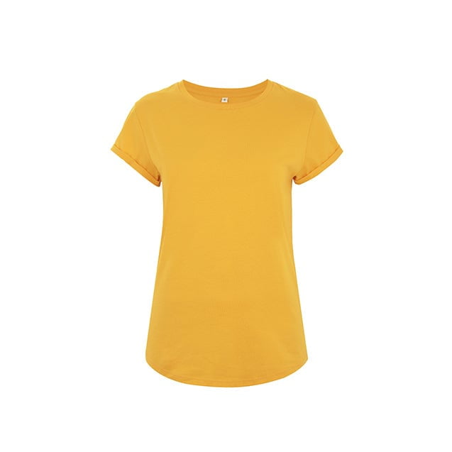 Żółta koszulka damska z bawełny z własnym haftowanym logo Continental EP16