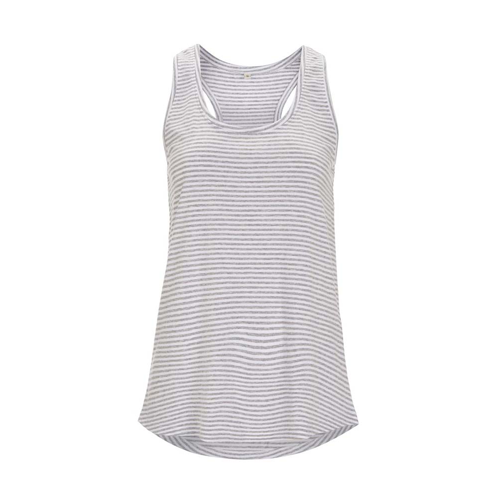 WHMGYS - White Melange Grey Stripe - Damski Tank Top Racerback EP17