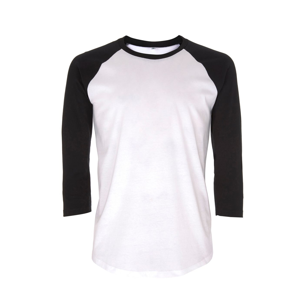 Biała koszulka baseball z kontrastowymi rękawami T-shirt Unisex Baseball EP22