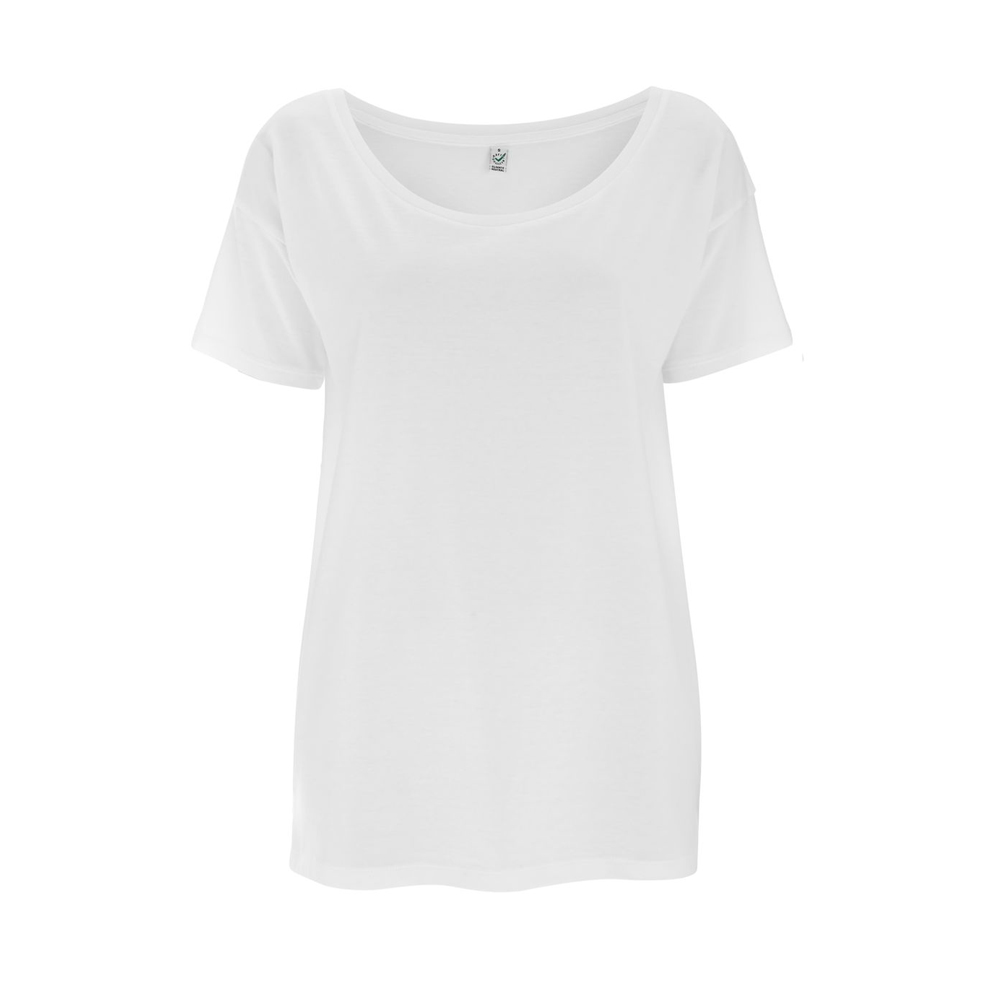 WH - White - Damski Tencel Blend Oversized T-shirt EP46