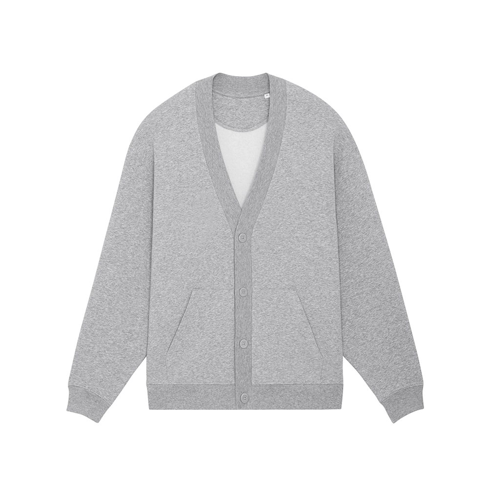 Heather Grey - Kardigan unisex oversize Fletcher